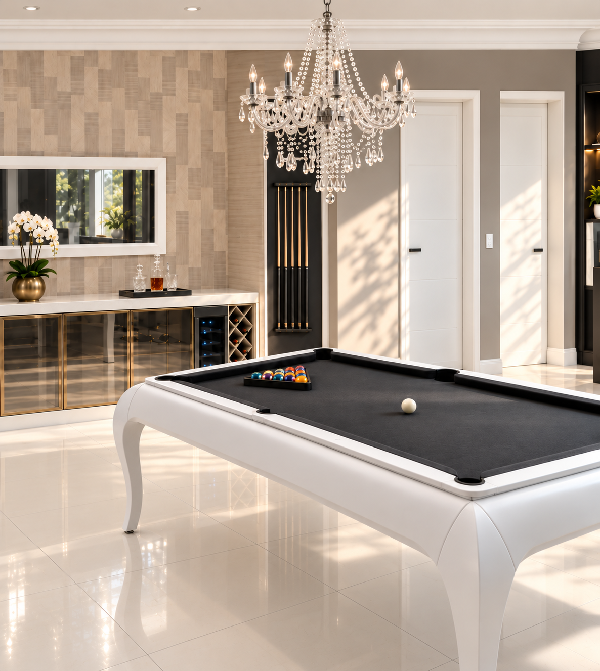 Sala con tavolo da biliardo di Casa Prima